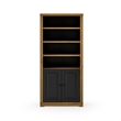 Newport Bookcase with Doors - Mocha with Black Finish
