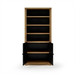 Newport Bookcase with Doors - Mocha with Black Finish
