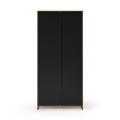 Newport Bookcase with Doors - Mocha with Black Finish