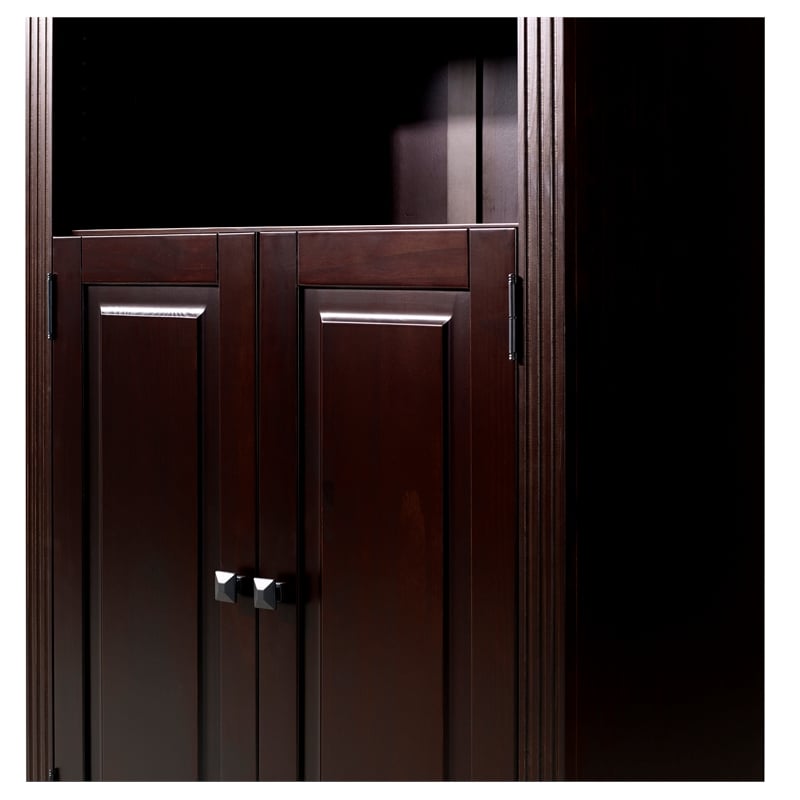 Newport Bookcase with Doors - Cappuccino Finish