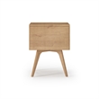 Camaflexi Mid-Century Modern Soild Wood 1-Drawer Nightstand in Light Oak