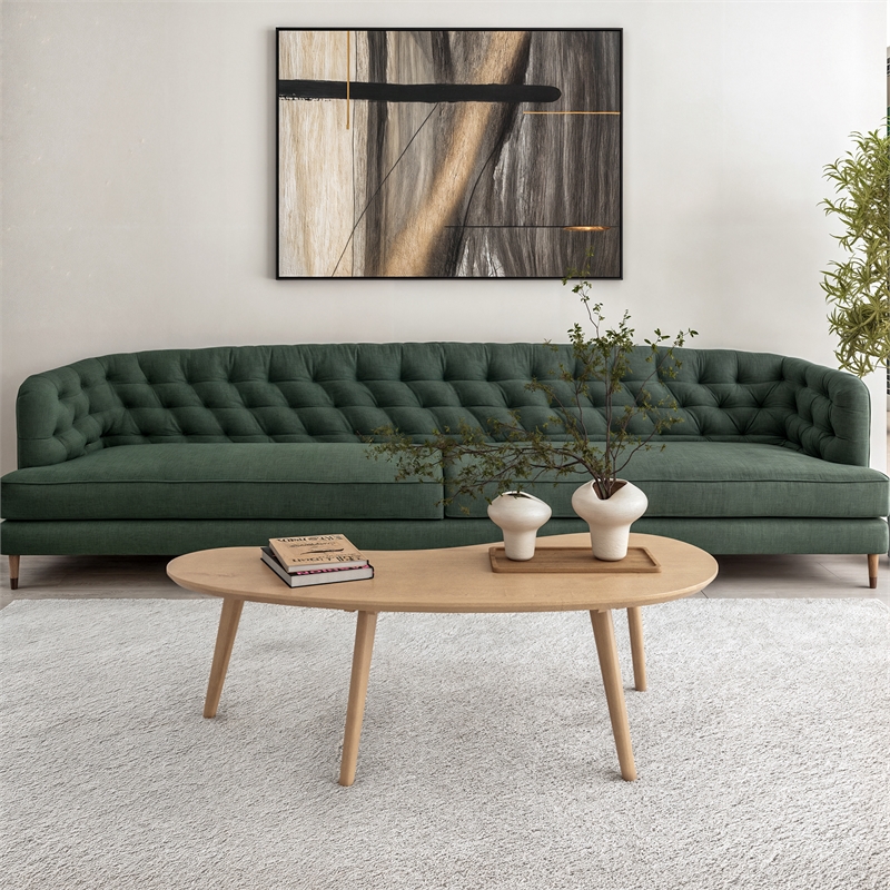 Camaflexi Mid-Century Modern Soild Wood Coffee Table in Light Oak Finish