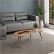 Camaflexi Mid-Century Modern Soild Wood Coffee Table in Light Oak Finish