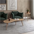 Camaflexi Mid-Century Modern Soild Wood Coffee Table in Light Oak Finish