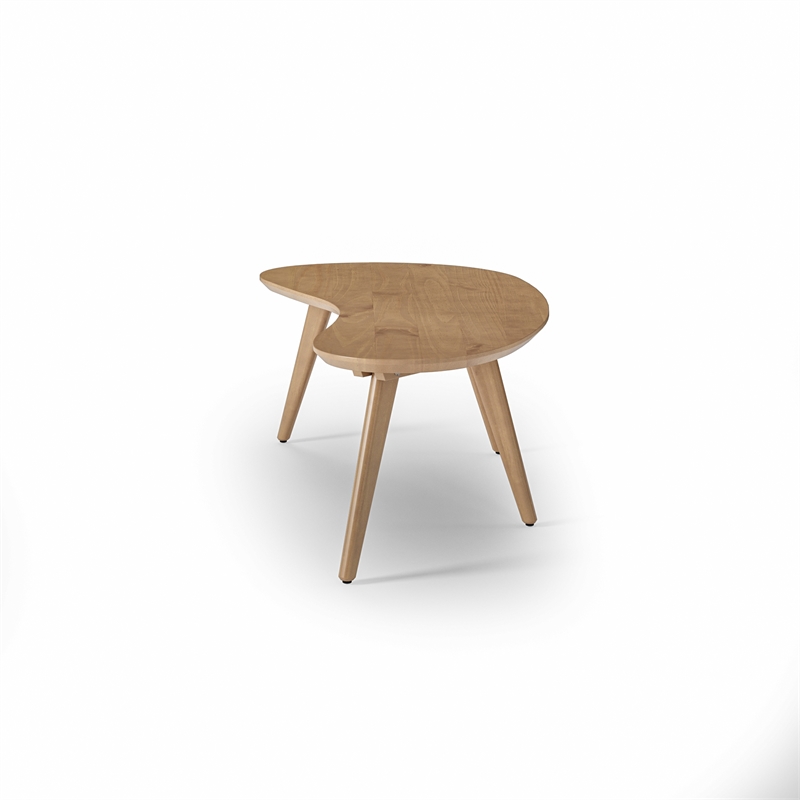 Camaflexi Mid-Century Modern Soild Wood Coffee Table in Light Oak Finish
