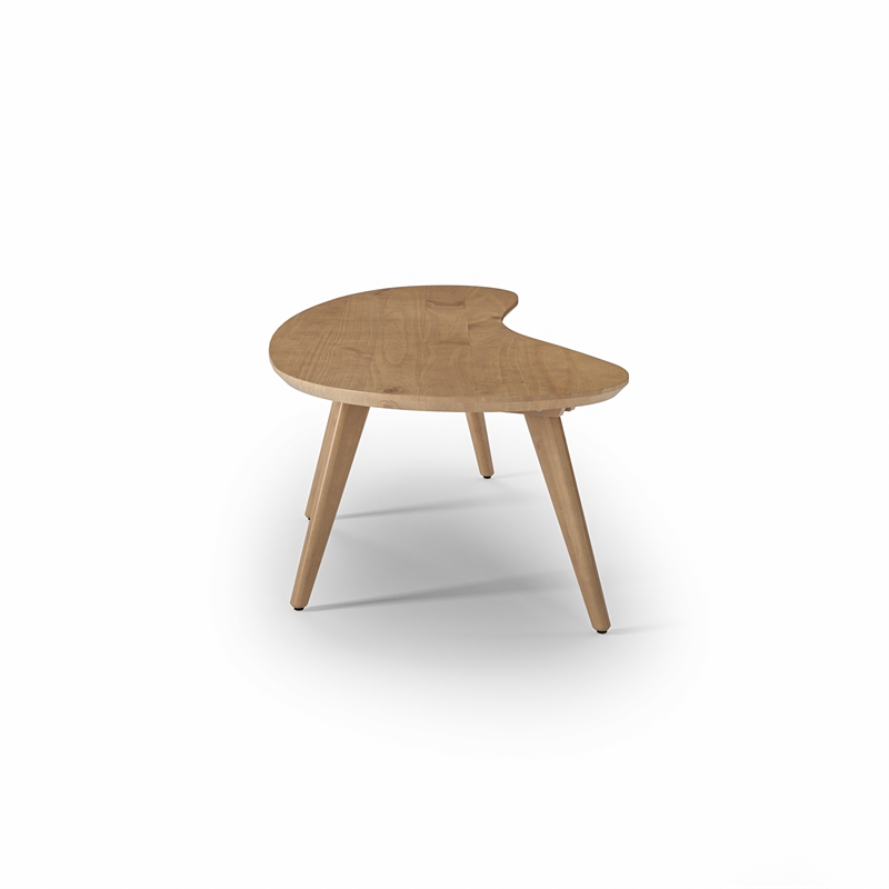 Camaflexi Mid-Century Modern Soild Wood Coffee Table in Light Oak Finish