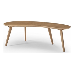Camaflexi Mid-Century Modern Soild Wood Coffee Table in Light Oak Finish