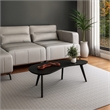 Camaflexi Mid-Century Modern Soild Wood Coffee Table in Black Finish