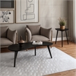 Camaflexi Mid-Century Modern Soild Wood Coffee Table in Black Finish