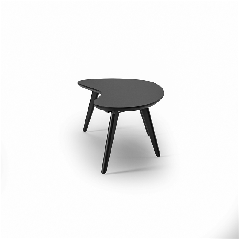 Camaflexi Mid-Century Modern Soild Wood Coffee Table in Black Finish