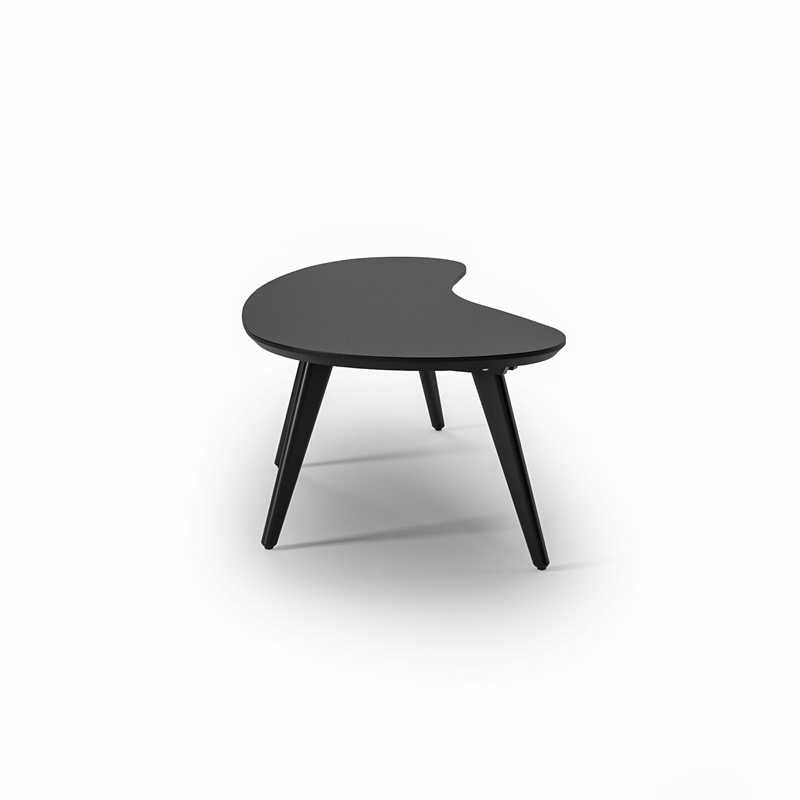 Camaflexi Mid-Century Modern Soild Wood Coffee Table in Black Finish