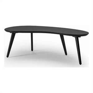 Camaflexi Mid-Century Modern Soild Wood Coffee Table in Black Finish