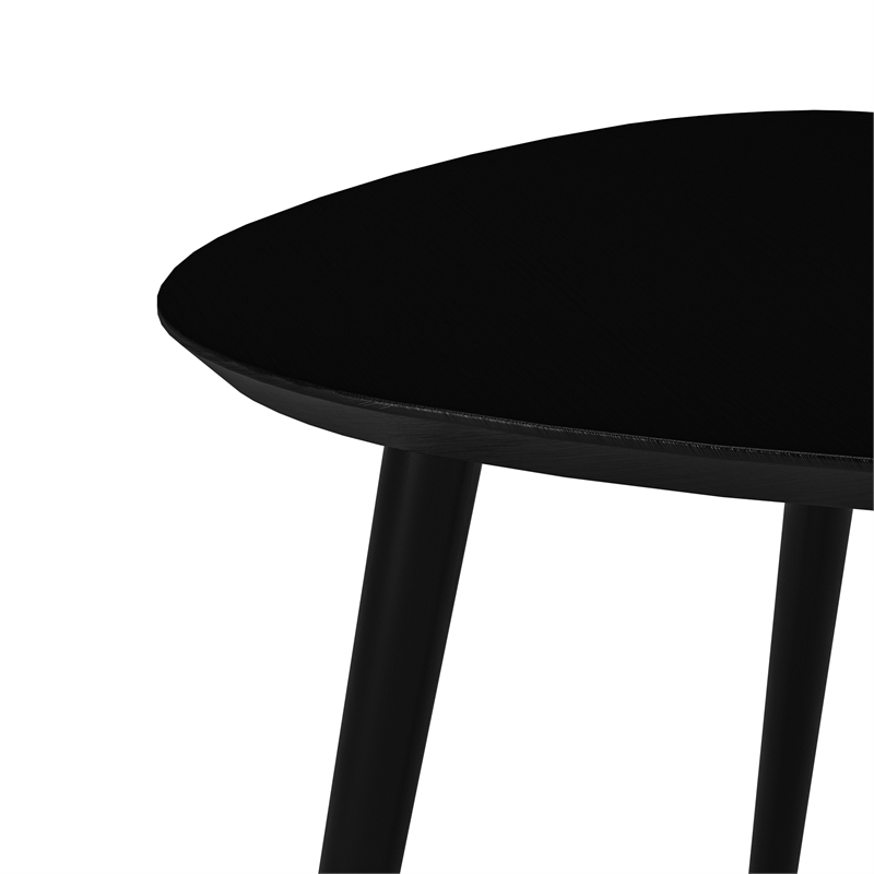 Camaflexi Mid-Century Modern Soild Wood End Table in Black Finish