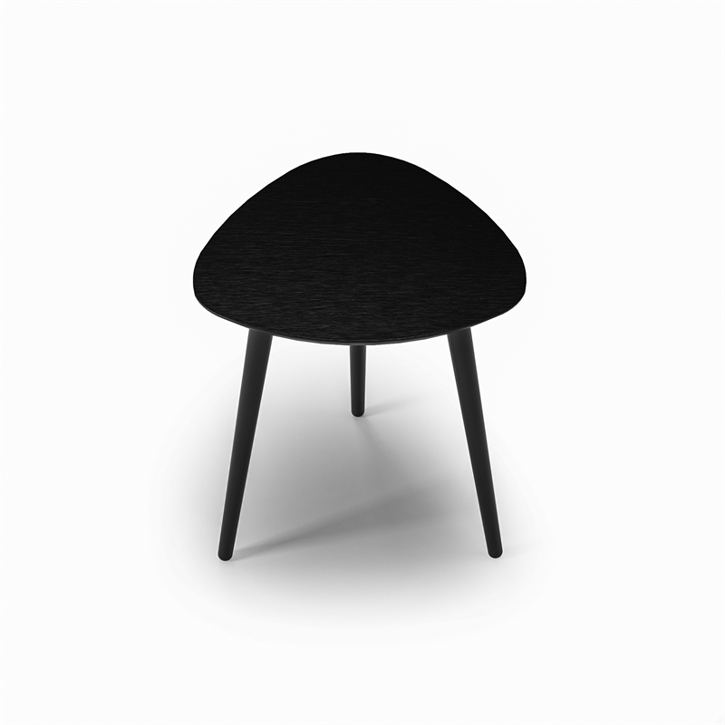 Camaflexi Mid-Century Modern Soild Wood End Table in Black Finish