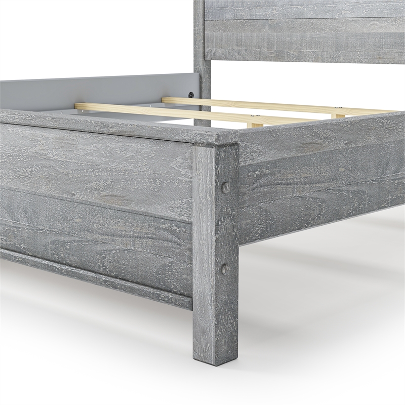 Standard Baja Solid Wood Bed - King Size - Driftwood Grey Finish