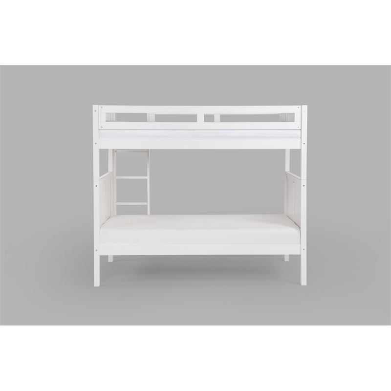 Camaflexi Twin over Twin Bunk Bed - Panel Headboard - White Finish
