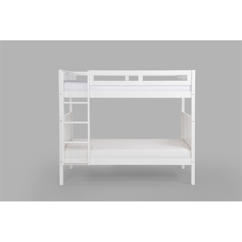 Camaflexi Twin over Twin Bunk Bed - Panel Headboard - White Finish