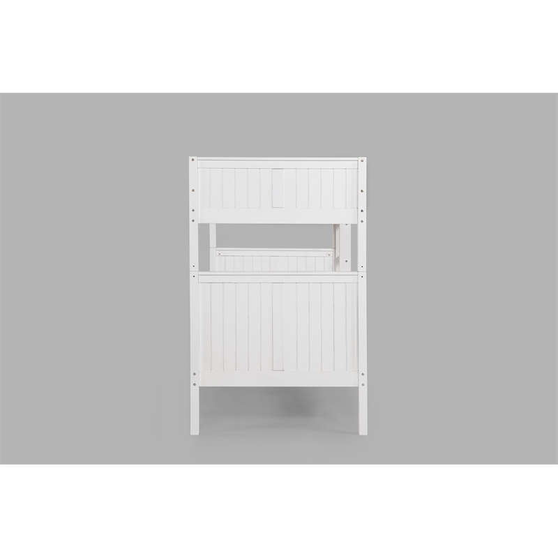 Camaflexi Twin over Twin Bunk Bed - Panel Headboard - White Finish