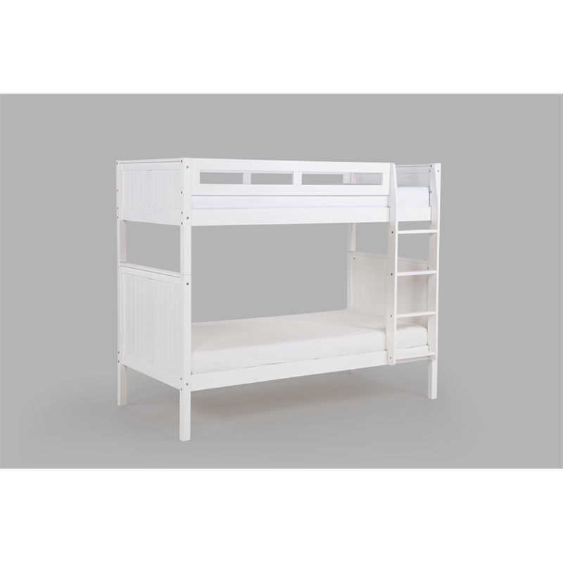 Camaflexi Twin over Twin Bunk Bed - Panel Headboard - White Finish