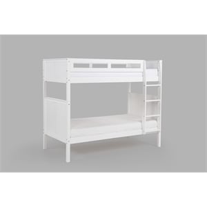Camaflexi Twin over Twin Bunk Bed - Panel Headboard - White Finish