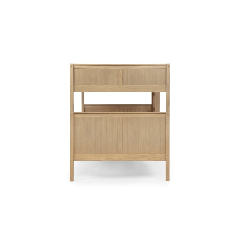 Camaflexi Full over Full Bunk Bed - Panel Headboard - Light Oak Finish