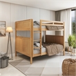 Camaflexi Full over Full Bunk Bed - Panel Headboard - Light Oak Finish