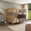 Camaflexi Full over Full Bunk Bed - Panel Headboard - Light Oak Finish
