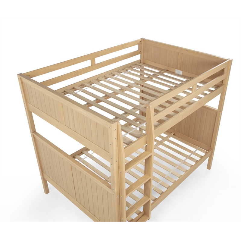 Camaflexi Full over Full Bunk Bed - Panel Headboard - Light Oak Finish