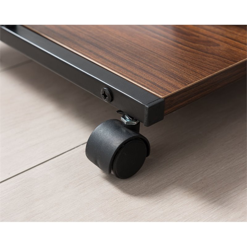 JJS Modern Wood & Metal End C Table for Small Spaces in Walnut/Black