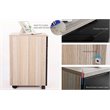 JJS 3-Drawer Wood Rolling File Cabinet with Locking Wheels in Black/Gray