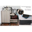 JJS 3-Drawer Wood Rolling File Cabinet with Locking Wheels in Black/Gray