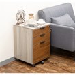 JJS 3-Drawer Modern Wood Rolling File Cabinet with Lock in Rustic Brown