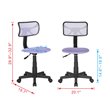 JJS Low-Back Mesh & Plastic Upholstered Teens Rolling Desk Chair in Purple