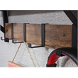 JJS Wood Floating Shelf with Coat Hooks Key Holder in Rustic Brown (Set of 3)