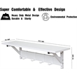 JJS Wood/Metal Floating Shelf with Coat Hooks Key Holder in White