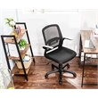 JJS Fabric Rolling Swivel Executive Chair w/ Adjustable Padded Armrest in Black
