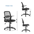 JJS Fabric Rolling Swivel Executive Chair w/ Adjustable Padded Armrest in Black