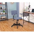 JJS Low Back Velvet Fabric Home Office Computer Chair with Armrest in Blue