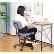 JJS Low Back Velvet Fabric Home Office Computer Chair with Armrest in Blue
