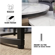 JJS Round Wood/Metal Nesting Coffee Table in Marble/Black (Set of 2)