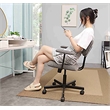 JJS Low Back Velvet Fabric Home Office Computer Chair with Armrest in Gray