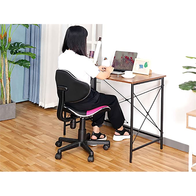 JJS Low Back Metal Computer Executive Chair w/ Large Base and Pads in Pink/Black
