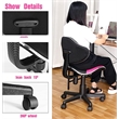 JJS Low Back Metal Computer Executive Chair w/ Large Base and Pads in Pink/Black