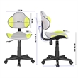 JJS Low Back Metal Computer Executive Chair w/ Large Base and Pads in Green/Gray