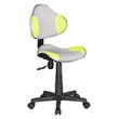 JJS Low Back Metal Computer Executive Chair w/ Large Base and Pads in Green/Gray