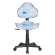 JJS Low Back Metal Computer Executive Chair with Large Base and Pads in White