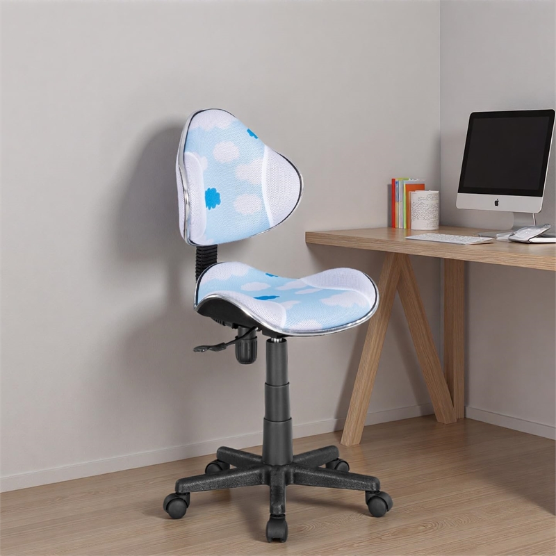 JJS Low Back Metal Computer Executive Chair with Large Base and Pads in White