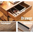 JJS Wood Side End Table with Drawer and Storage Shelves in Brown