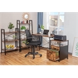 JJS Mobile Open Shelf Wood Home Office Filing Cabinet Printer Stand in Brown