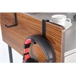 JJS Wood/Metal Home Office Writing Desk with Drawers in Walnut/Cement